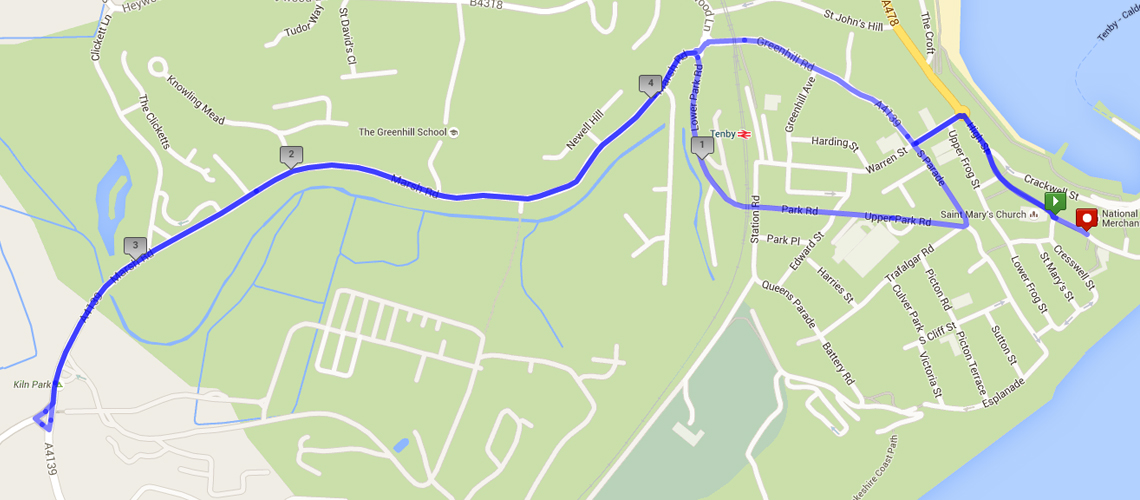 Course map for The Wales 5K